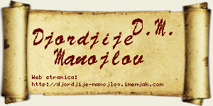 Đorđije Manojlov vizit kartica